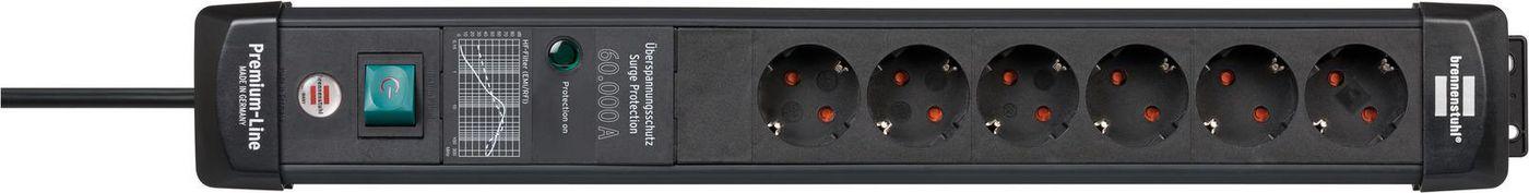 Brennenstuhl Premium Line 6 volte ÃƒÅ“SS 60.000 A, nero, 5 m
