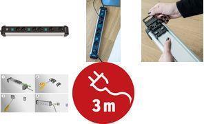 Brennenstuhl Multipresa con tecnologia Premium Alu-Line 6 vie 3m H05VV-F 3G1.5 2