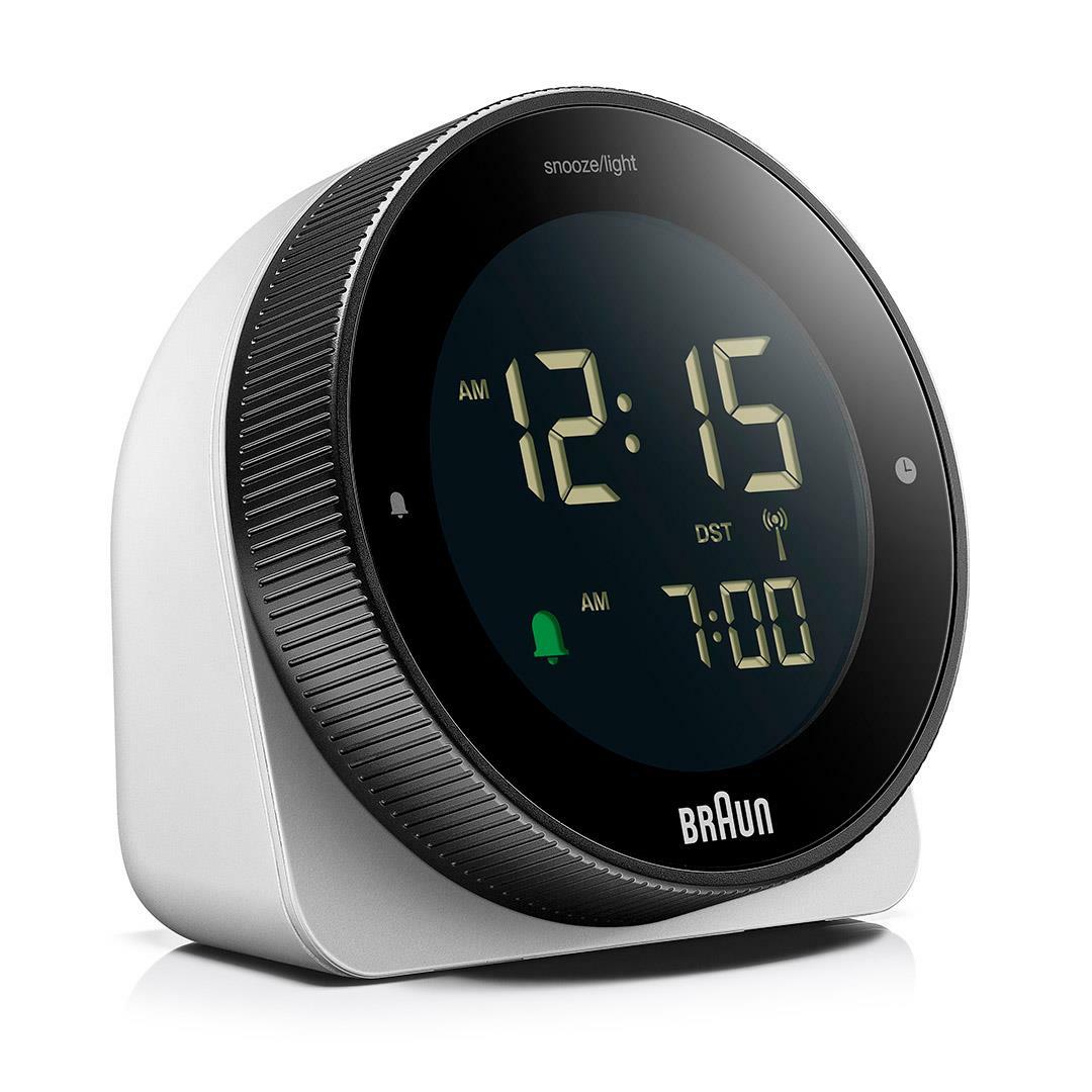 Braun BC24W-DCF orologio da parete e da tavolo Orologio radiocomandato Rettangolo Nero, Bianco