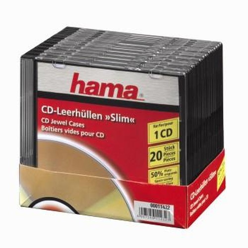 Hama 00011432 custodia CD/DVD Nero Trasparente