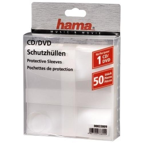 Hama Custodia protettiva per CD/DVD confezione da 50 50 dischi Trasparenti