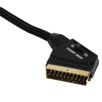Hama Universal PC-TV Connection Cable, 5.0 m 5 m S-Video (4-pin) + 3.5mm SCART (21-pin) Nero