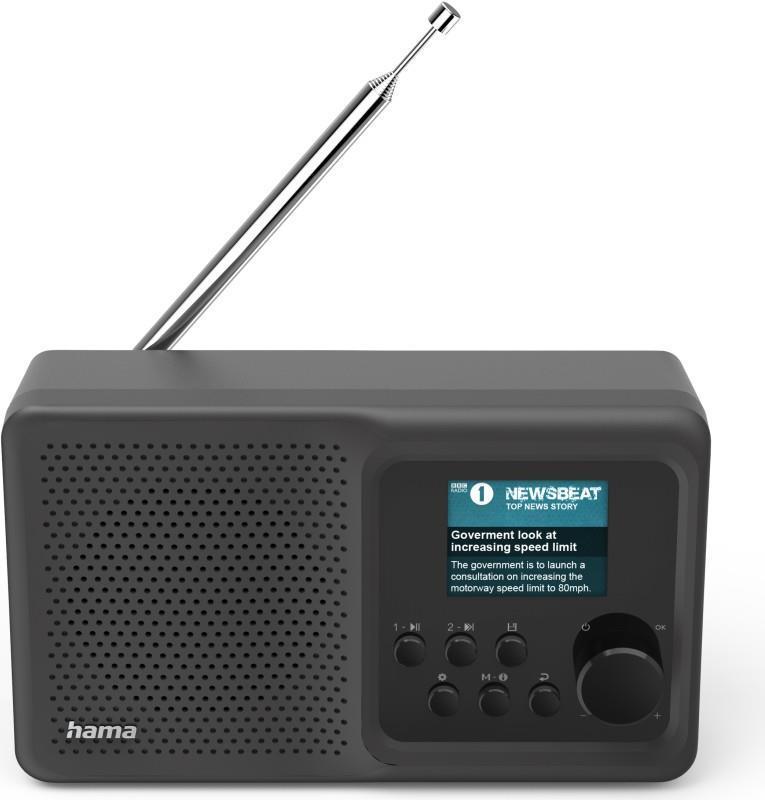 Hama DR5BT Portatile Nero (Hama DR5BT Digital Radio FM/DAB/DAB Bluetooth USB Rechargeable Battery)