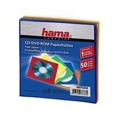 Hama Paper Protection Sleeves - Custodia per CD - blu giallo rosso verde arancione (confezione da 50) (00078368)