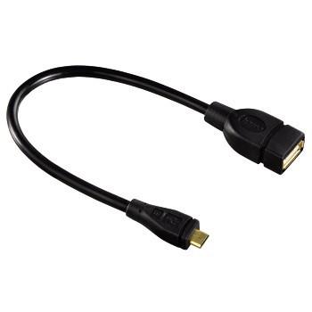 Hama Cavetto adattatore per tablet USB A 2.0 F/USB Micro B 2.0 M 015 metri USB OTG contatti dorati doppia schermatura nero 3 st