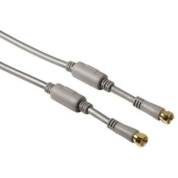 Hama Satellite Connection Cable, F-plug - F-plug, 100 dB, 1.5 m cavo coassiale 1,5 m F-Male Plug Argento