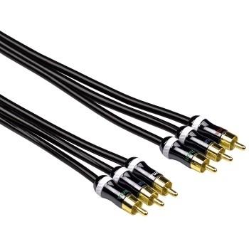 Hama ProClass YUV Cable, 3 RCA - 3 RCA, metal, 3.0 m cavo video e componente (YPbPr) 3 m 3 x RCA Nero