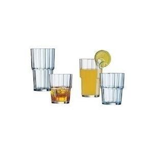 Bicchiere da succo Esmeyer "Norvege" 027 litri impilabile in vetro temprato particolarmente stabile altezza 114 mm - 6 pezzi (4
