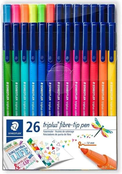Stadtler Triplus Color 323 Pacchetto di 26 immatricolazioni a punta fine - Strano 1mm ca.
