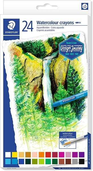 Staedtleler WaterAbles Crayons 223 Confezione da 24 penne di cera - Facile da miscelare - ESTREMAMENTE OPACO - Colori assortiti