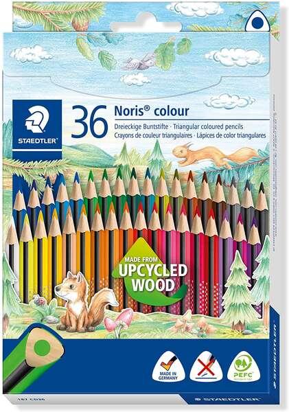 Staedtleler Noris Color 187 Confezione da 36 colori triangolari opachi - Resistenza alla rottura - Colori ordinati