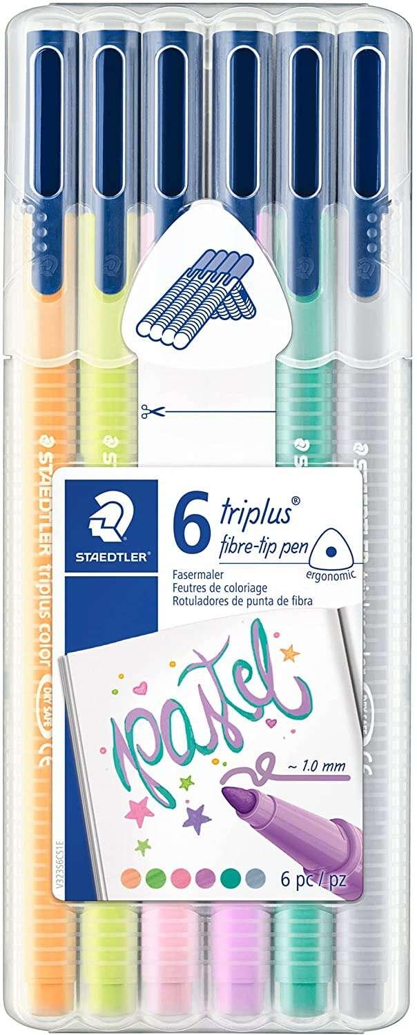 Statedtleler Tripus Color 323 Confezione da 6 pennarelli punta fine - 1 mm circa - inkjet a base acqua - colori assortiti - Col