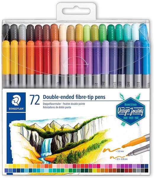 Staedtler 3200 marcatore Fine/Extra grassetto Multicolore 72 pz (STAEDTLER Design Journey - dobbeltspid)