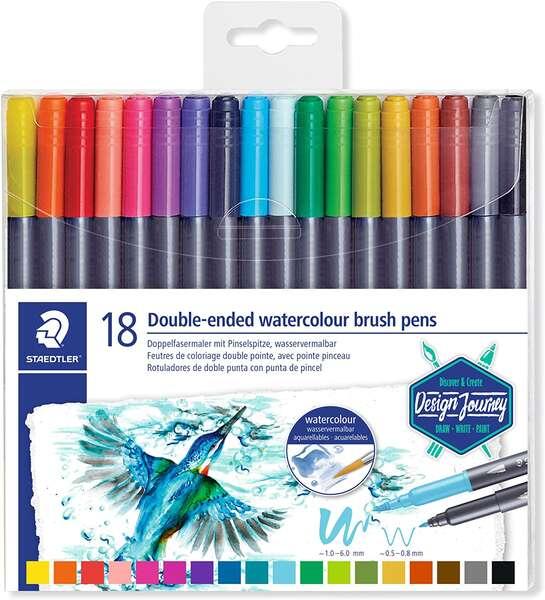 Staedtler 3001 marcatore Fine/Extra grassetto Multicolore 18 pz (STAEDTLER Doppel-Fasermaler marsgrahic)