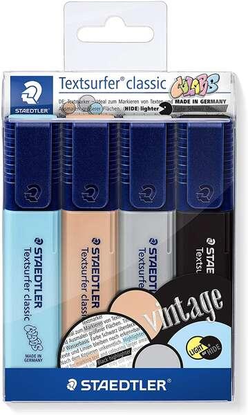 STAEDTLELER TEXTSURFER CLASSE CLASSIC 364 PACCHETTO DI 4 MARKER FLUORECENT - ESCENZA FAST - Scatta 1 - 5 mm circa - colori asso