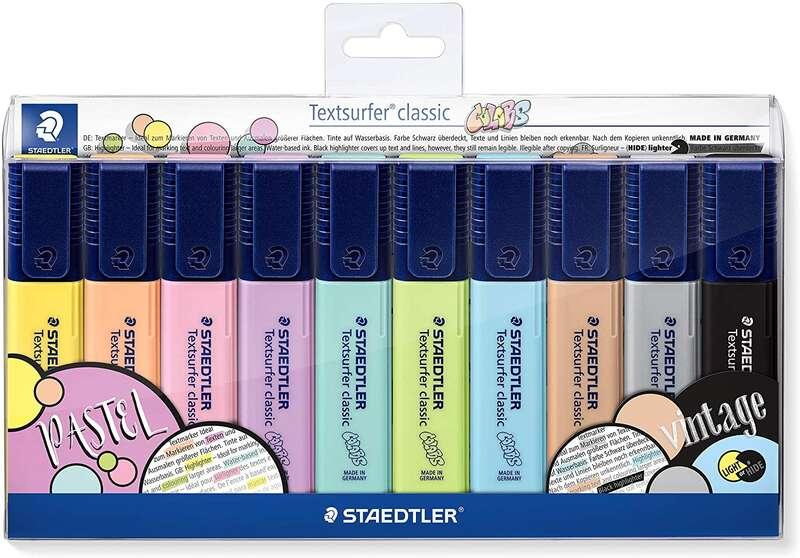 STAEDTLELER TEXTSURFER CLASSE CLASSIC 364 PACCHETTO DI 10 MARKER FLUORECENT - ESCENZA FAST - Scatta 1 - 5 mm - Colori assortiti