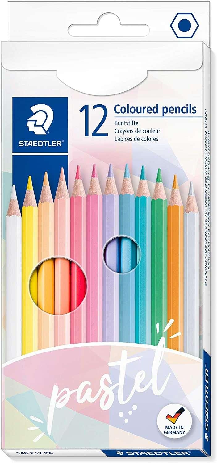 STAEDTLER 146C Confezione da 12 colori pastello diagonali - minimo morboso - Resistenza alla rottura - Colori ordinati