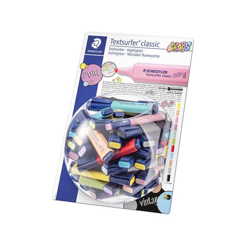 Staedtleler Textsurfer Classic 364 Espositore di 100 marcatori fluorescenti - punta smussata 1 - 5 mm circa - asciugatura rapid