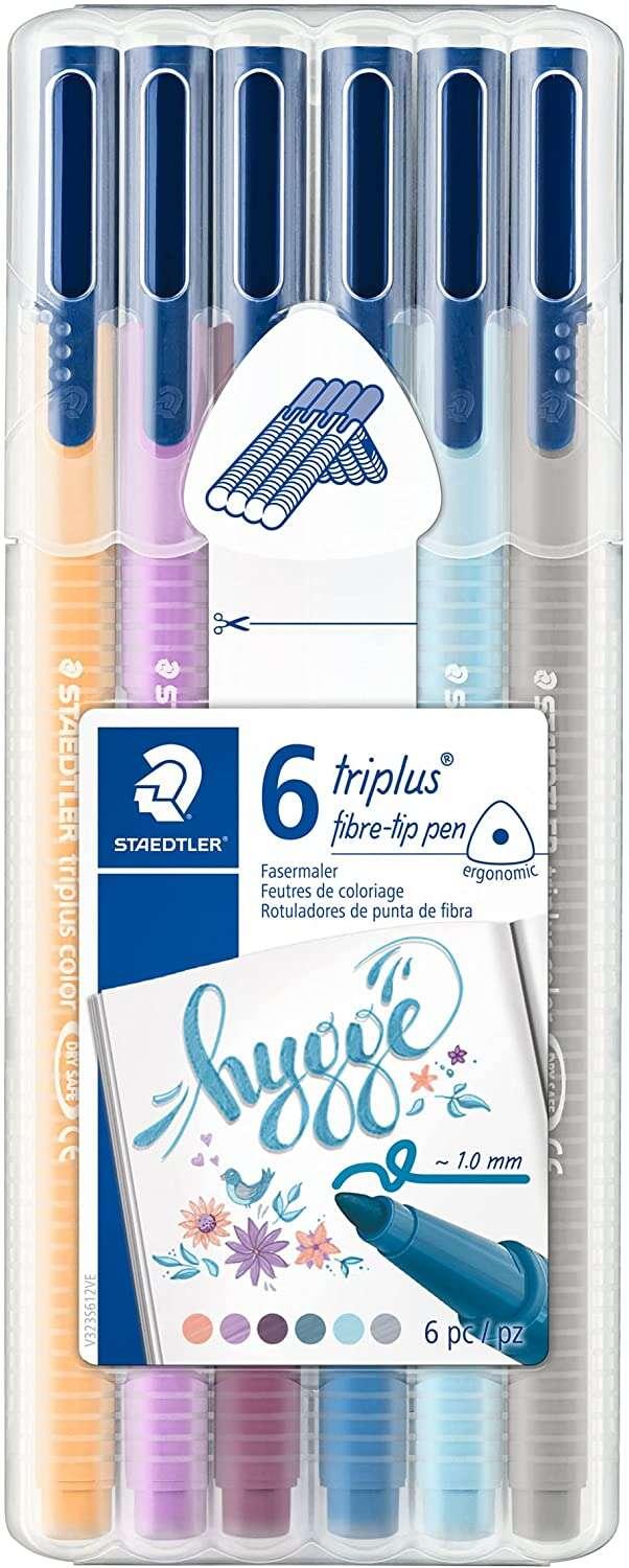 Statedtleler Tripus Color 323 Confezione da 6 pennarelli punta fine - 1 mm circa - inkjet a base acqua - colori assortiti - Col