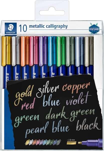 Pacchetto di calligrafia metallica stadtleler di 10 marigrafia marigrafia - ictus 2.8 mm - colori assortiti