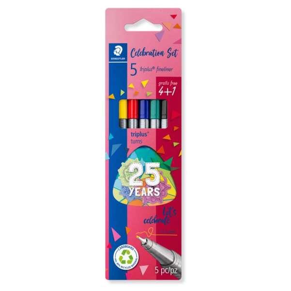 STAEDTLELER TRIPLUS FINELLINER 334 PACCHETTO POVEMENT FINE - Tratto 03 mm - Inchiostro a base acqua - Colori assortiti