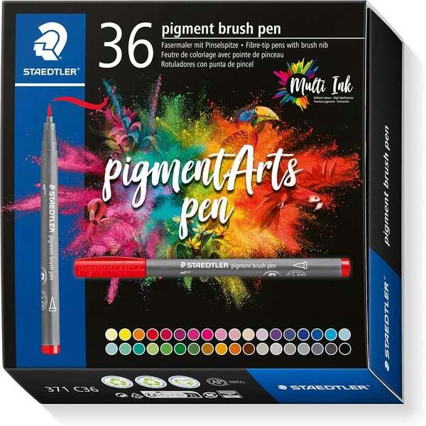 Staedtler 371 Confezione da 36 Pennarelli con Punta Morbida - Colori Vividi e Brillanti - Non Ingiallisce nel Tempo - Nuovo Inc