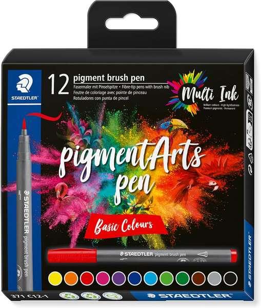 Staedtler 371 Confezione da 12 Pennarelli con Punta Morbida - Colori Vividi e Brillanti - Non Ingiallisce nel Tempo - Nuovo Inc