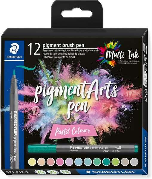 Staedtler 371 Confezione da 12 Pennarelli con Punta Morbida - Colori Vividi e Brillanti - Non Ingiallisce nel Tempo - New Inchi