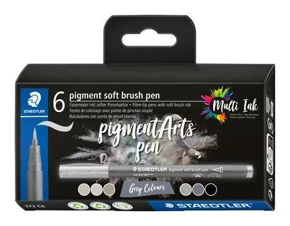 Staedtler Pigment Arts Soft Brush Pen Grey Colors marcatore Grigio 6 pz (Brush pen Pigment Arts soft ass gr?/so)