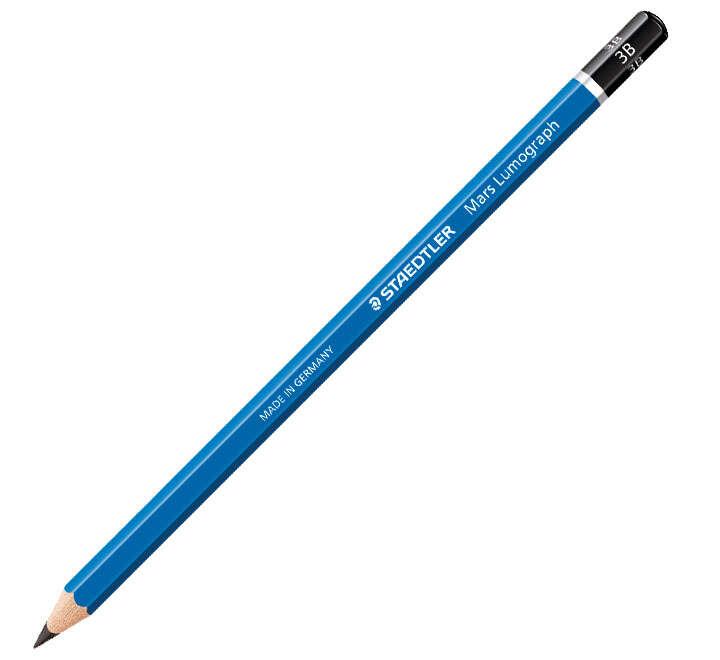 Staedtler Mars Lumograph 100 Grafite esagonale opaca - Mina 3B da 25 mm ultra resistente - Prodotta da foreste sostenibili - Co