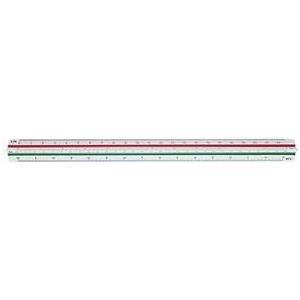 Righello triangolare STAEDTLER Mars 561 98-2BK plastica bianca scanalature colorate graduazione in rilievo - 1 pezzo (561 98-2B