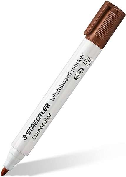 Stadtleler Lumocolorr 351 Pennarello per ardesia bianca - Punta rotonda - Scate 2 mm - Cappuccio con clip - colore marrone