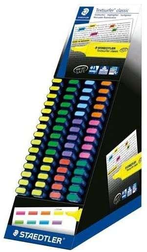 Staedtleler Textsurfer Classic 364 Espositore di 60 marcatori fluorescenti - Punto smusso 1 - 5 mm circa - asciugatura rapida -