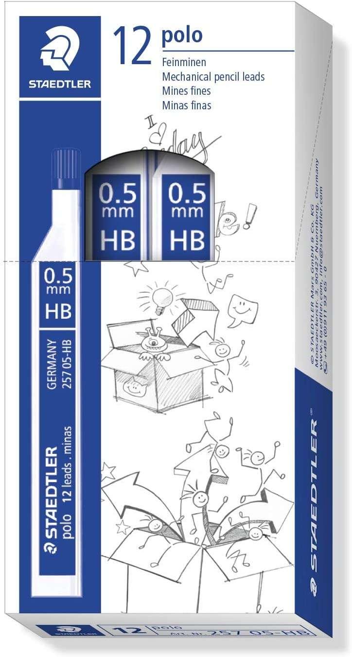 STAEDTLELER POLO 257 Tubo con miniere in grafite - Graduazione HB - Scate 0.5 mm