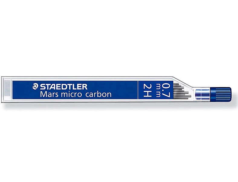 Stadtleler Mars micro carbone 250 tubo di 12 miniere di grafite - durezza 2H - corsa 07 mm - alta resistenza