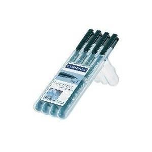 4 penne STAEDTLER Lumocolor nere 0,6 mm permanenti (318-9WP4)