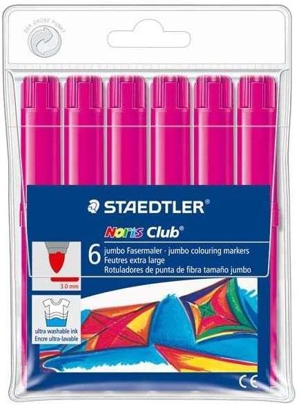 Staedtleler Noris Acquerello 340 confezione da 6 pennarelli grandi - circa 3 mm facilmente lavabili - inkjet base acqua - color