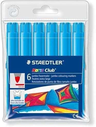 Staedtleler Noris WaterColor 340 confezione da 6 pennarelli grandi - circa 3 mm facilmente lavabili - colore a base acqua - col