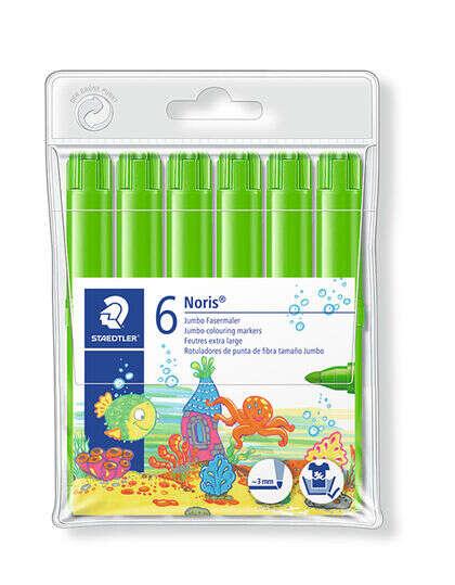 Staedtleler Noris WaterColor 340 confezione da 6 pennarelli grandi - circa 3 mm facilmente lavabili - colore a base acqua - col