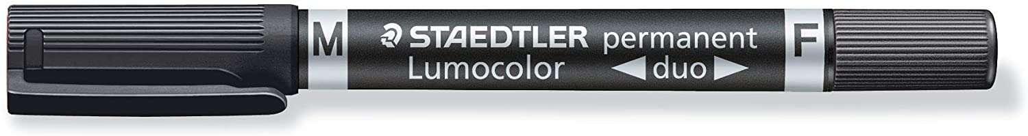 Marcatore a due punte Staedtler Lumocolor per permanzione di Black 10 pezzi