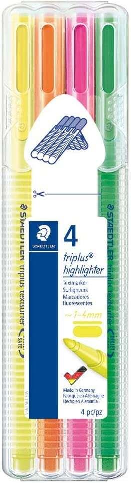 Staedtler 362 SB4 evidenziatore 4 pz Verde, Arancione, Rosa, Giallo (Overstregningspen Textsurfer Triplus a)