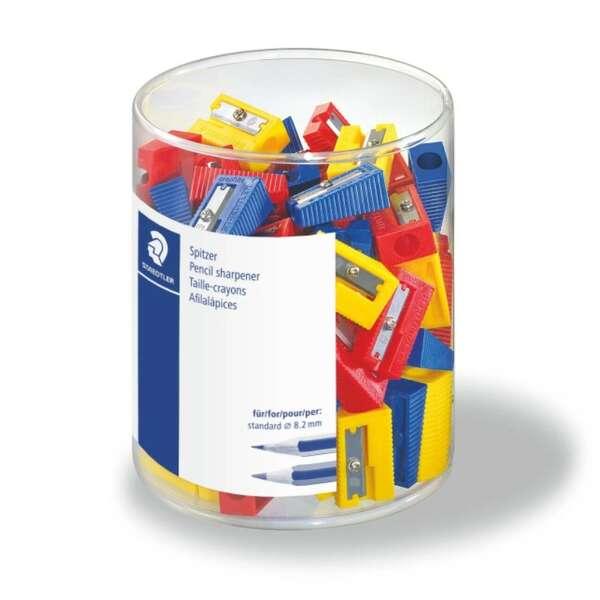 Staedtler Spitzer, realizzato in plastica, 100 lattina per matite normali fino a 8,2 mm di diametro, extra lunghi - 100 pezzi (