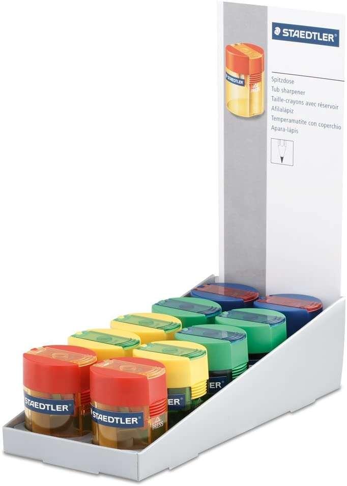 Staedtler 511 006 Espositore con 10 temperamatite con deposito - fine fino a 82 mm - secondo angolo 23