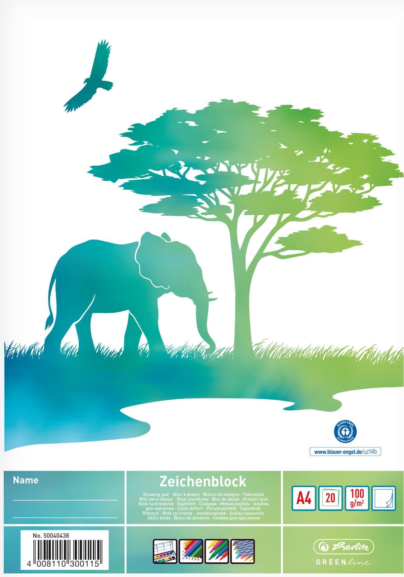Herlitz GREENline Elefant Kunstpapirpu