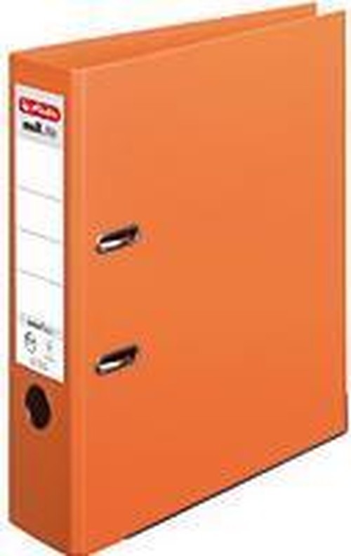 Cartella Herlitz Max.File Protect Plus, Backbr.: 80mm, Din A4 arancione, coperchio in plastica a pp, protezione dei bordi, base