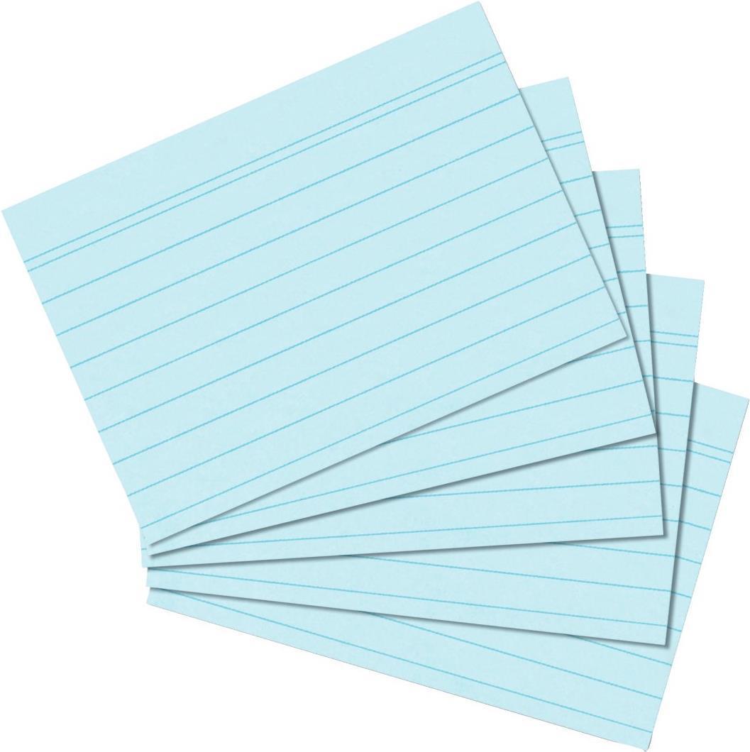 Schede di indice Herlitz, Din A6, foderato, blu in carta, 170 g-qm, senza legno, colore di linea: blu, doppio (10836203)