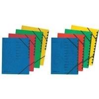 Cartella di ordini Herlitz Easyorga, A4, cartone, 7 compartimenti, scatola Blue Colorspan, 355 G-SQM, Cardboard Black Manila Bl