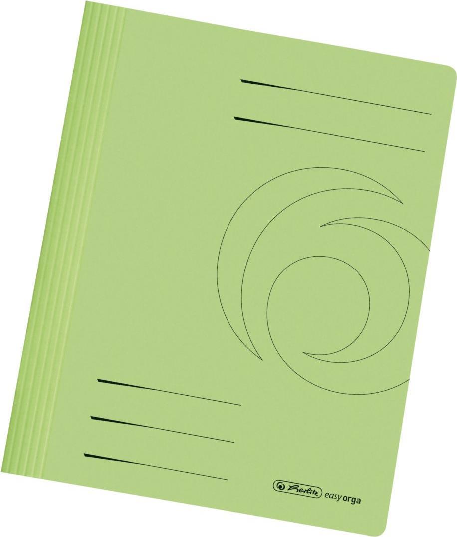 Herlitz Schnellehefter Easyorga, Din A4, Manil Karton, verde verde chiaro, 240 G-SQM, piegato pronto per l'uso, Metelle Deck- 1