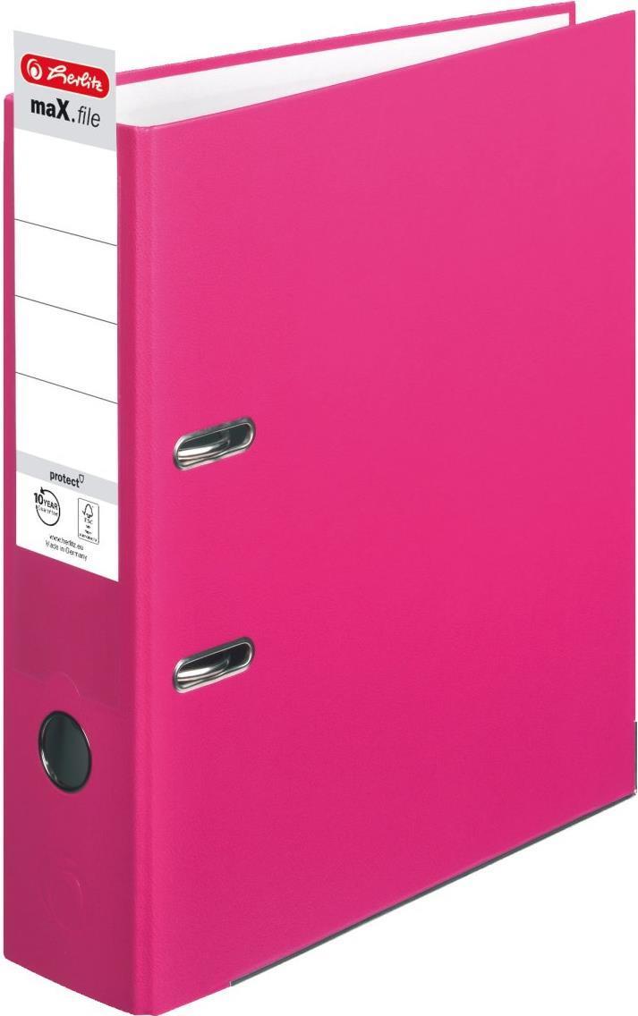 Cartella Herlitz dorso larghezza 8 cm DIN A4 plastica rosa