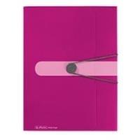 Cartella di collezione Herlitz Easy Orga to Go, A4, pp Film, Berry Opaque, 3 flap a impatto, con pulsante di blocco e fascia el